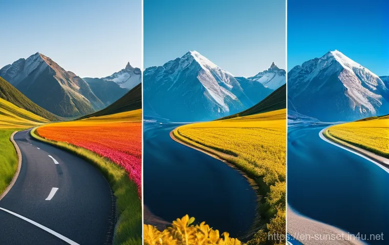 선셋포인트 황금빛 일몰 - Here are three detailed image prompts:
