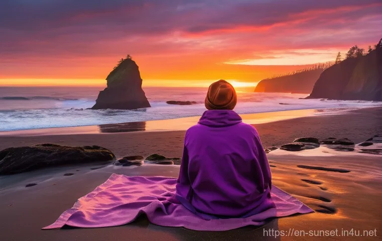 선셋포인트 황금빛 일몰 - Image Prompt 1: Coastal Serenity in the Pacific Northwest**