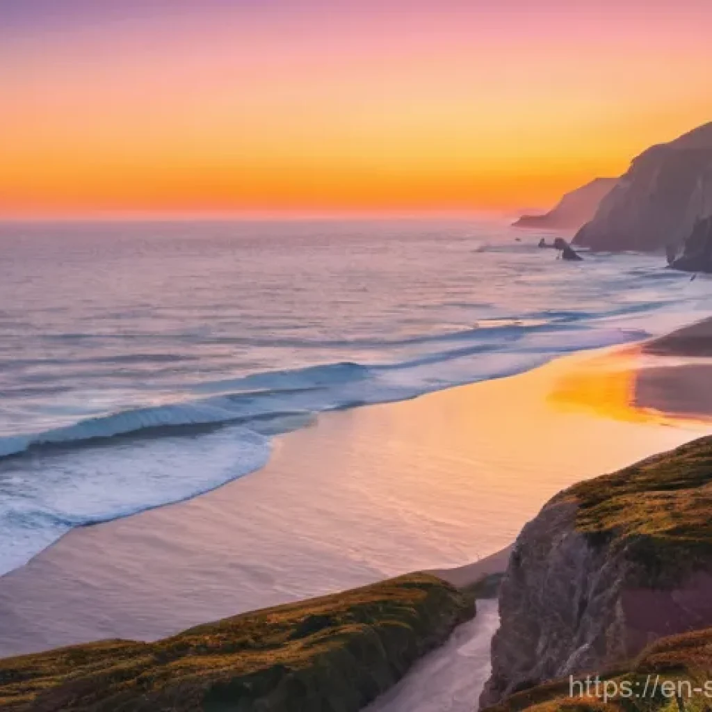 선셋포인트 석양 보러 가는 법 - **Golden Hour Photography by Coastal Cliffs**: A majestic coastal landscape bathed in the soft, warm...
