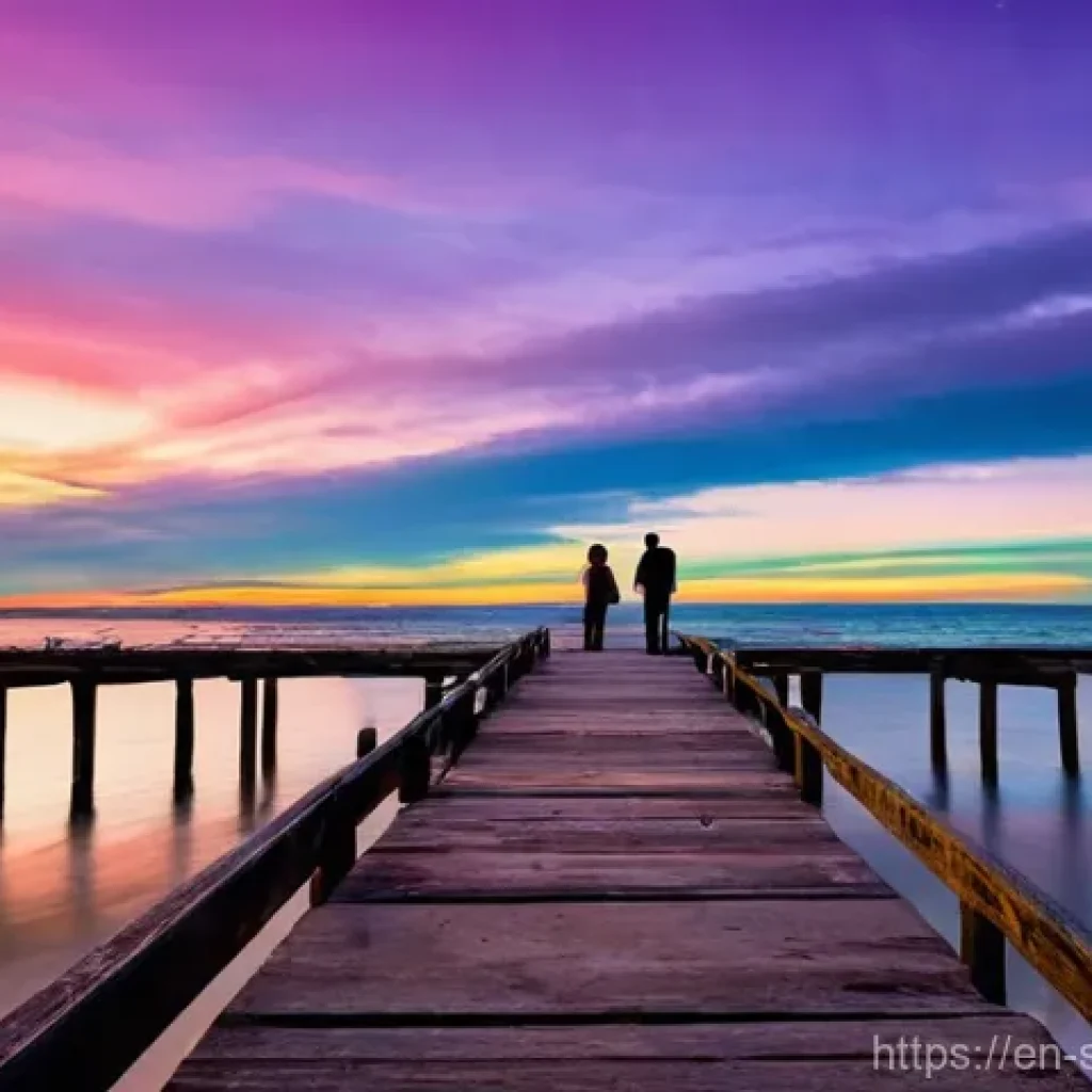 선셋포인트 물가에서의 선셋 - **Prompt 1: Serene Waterfront Couple's Sunset**
    "A romantic and serene waterfront sunset scene. ...