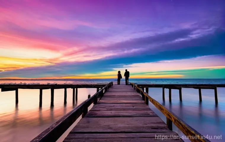 선셋포인트 물가에서의 선셋 - **Prompt 1: Serene Waterfront Couple's Sunset**
    "A romantic and serene waterfront sunset scene. ...