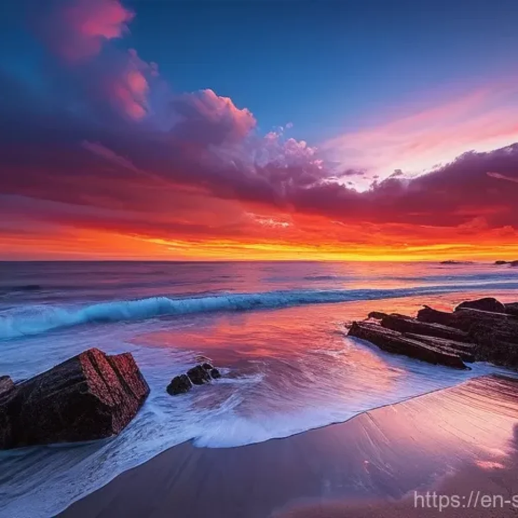 선셋포인트 스카이 뷰 - **Prompt 1: "Symphony of Twilight on Ancient Shores"**
    A breathtaking, photorealistic wide-angle...