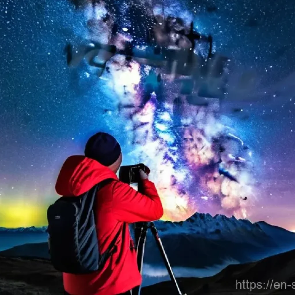 선셋포인트 야경 촬영 팁 - **Prompt 1: Dedicated Night Photographer Under the Milky Way**
    A lone photographer, dressed in w...