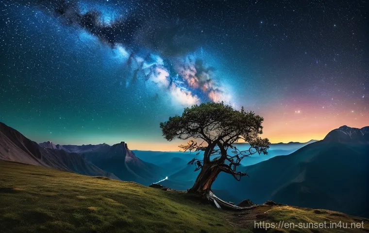 선셋포인트 야경 촬영 팁 - **Prompt 1: Dedicated Night Photographer Under the Milky Way**
    A lone photographer, dressed in w...