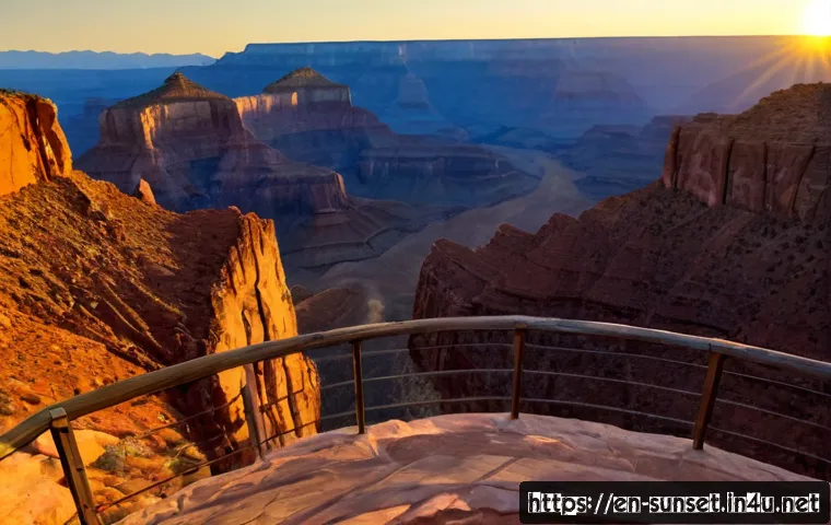 선셋포인트 산악 여행지 - Photorealistic panoramic view from a rugged Sunset Point mountain overlook in the American Southwest...